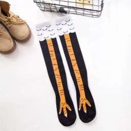 Internet celebrity funny novel chicken claw socks heart machine showing slimming over knee socks ostrich pattern chicken feet lo