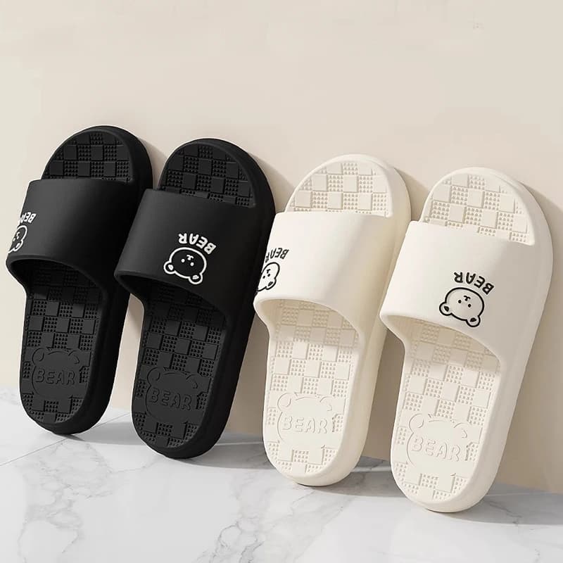 Women Summer Concise EVA Slippers Men Soft Home Slides Couples Bathroom Non-slip Sandals Adults Comfortable Outdoor Beach Shoes