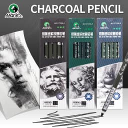 Marie's Sketch Charcoal Pencil Set Soft/Neutral/Super Soft Drawing Pencil Professional Art Supplies