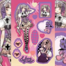 Korean DOMI Sticker Book Inner Page Character Stickers Sweet Cool Cartoon Girl DIY Decoration Handbook Diary Notebook Stickers