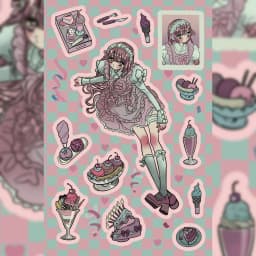 Korean DOMI Sticker Book Inner Page Character Stickers Sweet Cool Cartoon Girl DIY Decoration Handbook Diary Notebook Stickers