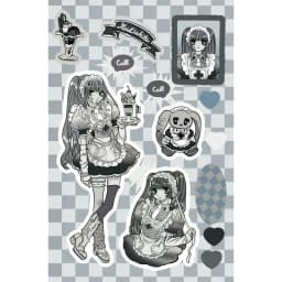 Korean DOMI Sticker Book Inner Page Character Stickers Sweet Cool Cartoon Girl DIY Decoration Handbook Diary Notebook Stickers