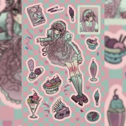 Korean DOMI Sticker Book Inner Page Character Stickers Sweet Cool Cartoon Girl DIY Decoration Handbook Diary Notebook Stickers