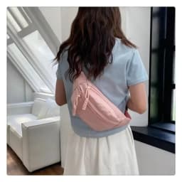 Women's Chest Bag Canvas Crossbody Bag Solid Color Women Sling Waist Pack Versatile Sports Solid Color Waterproof Hiking Bags