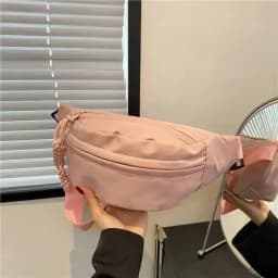 Women's Chest Bag Canvas Crossbody Bag Solid Color Women Sling Waist Pack Versatile Sports Solid Color Waterproof Hiking Bags