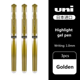 3pcs Japan UNI Highlight Gel Pens UM-153 for Writing Painting Signature Super Strong Color Overlay Uniball 1.0mm Art Supplies