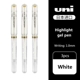 3pcs Japan UNI Highlight Gel Pens UM-153 for Writing Painting Signature Super Strong Color Overlay Uniball 1.0mm Art Supplies