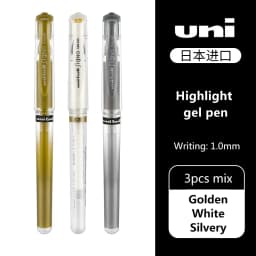 3pcs Japan UNI Highlight Gel Pens UM-153 for Writing Painting Signature Super Strong Color Overlay Uniball 1.0mm Art Supplies