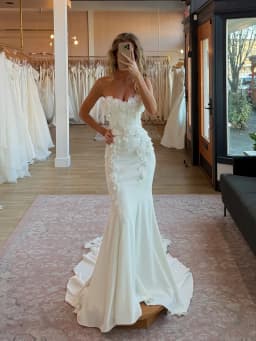 SoDigne Mermaid 3D Flower Wedding Dresses Sleeveless Satin Long Bride Dress Elegant Wedding Gown vestidos de novia Customized
