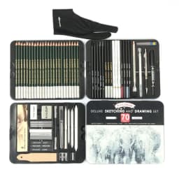 KALOUR Art 70pcs Sketching&Drawing Pencil Set Professional Various Hardness Pencils For Kids Artists Beginners In Gift Tin Box