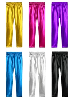 Glow Kids Dance Pants Girls Ballet Training Leggings with Sparkle Children's High Waist Yoga Pants Kids Stretchy Gymnastics Wear