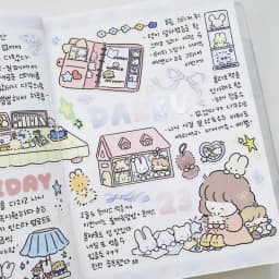 Korean Cute Cartoon Girl Character Handbook Stickers Hand Account Diary Notebook Scrapbook Stationery DIY Decorative Stickers