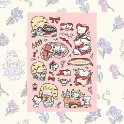 Korean Cute Cartoon Girl Character Handbook Stickers Hand Account Diary Notebook Scrapbook Stationery DIY Decorative Stickers