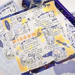 Korean Cute Cartoon Girl Character Handbook Stickers Hand Account Diary Notebook Scrapbook Stationery DIY Decorative Stickers