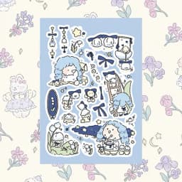 Korean Cute Cartoon Girl Character Handbook Stickers Hand Account Diary Notebook Scrapbook Stationery DIY Decorative Stickers
