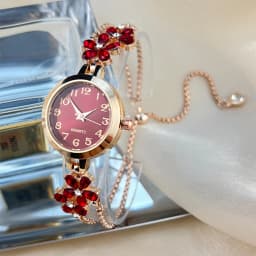 Live Burst New Diamond Set Flowers Color Diamond Simple Fashion Pull Bracelet Watch Women's Watch