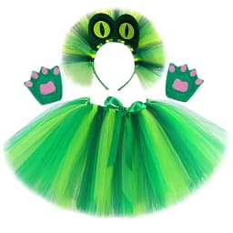 Baby Girls Green Alligator Tutu Skirt Outfit for Kids Dinosaur Halloween Costumes Children Gator Fluffy Ballet Tutus Disguise