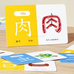 100 Words Chinese Pinyin Card Characters Picture Enlightenment Double Hanzi Learning Age Literacy Card Children's Kindergarten