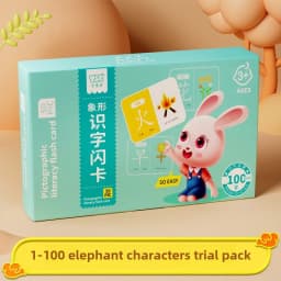 100 Words Chinese Pinyin Card Characters Picture Enlightenment Double Hanzi Learning Age Literacy Card Children's Kindergarten