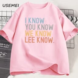 I Know You Know Lee Know T-shirt Men Women Printed Short Sleeve Cotton Tshirt Summer Round Neck Loose Tees Men's Clothes