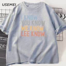 I Know You Know Lee Know T-shirt Men Women Printed Short Sleeve Cotton Tshirt Summer Round Neck Loose Tees Men's Clothes