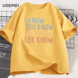 I Know You Know Lee Know T-shirt Men Women Printed Short Sleeve Cotton Tshirt Summer Round Neck Loose Tees Men's Clothes