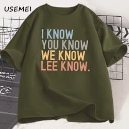 I Know You Know Lee Know T-shirt Men Women Printed Short Sleeve Cotton Tshirt Summer Round Neck Loose Tees Men's Clothes