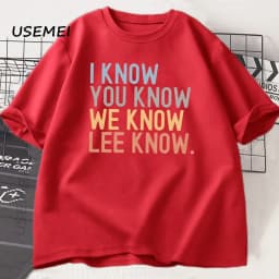 I Know You Know Lee Know T-shirt Men Women Printed Short Sleeve Cotton Tshirt Summer Round Neck Loose Tees Men's Clothes