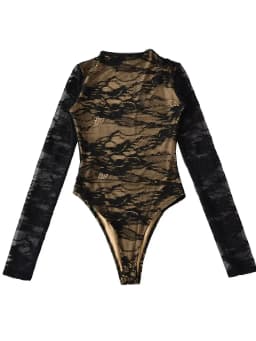 2025 Women's Summer Elegant Beige Black Sleeveless Lace Bodysuits Lady Luxury High Quality Street Bodycon Rompers Jumpsuits Tops