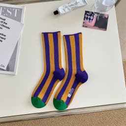 1Pairs Striped Funny Socks Korean Japanese Man Women Design Unisex Fashion Trendy Crew Stockings