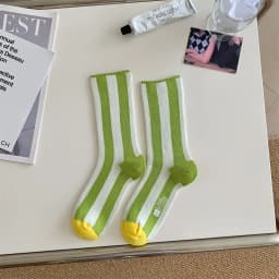 1Pairs Striped Funny Socks Korean Japanese Man Women Design Unisex Fashion Trendy Crew Stockings
