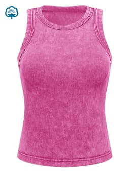 100% Cotton Solid Color Women Washed Vest Y2K Casual Tank Top Street Sleeveless Clothes Summer Rhinestone Craft Sportswear