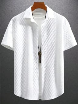 Men's Summer Short Sleeve Shirt Casual Comfortable Button-Up Floral Print Versatile Stylish Collared Leisure Wear 2025