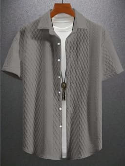 Men's Summer Short Sleeve Shirt Casual Comfortable Button-Up Floral Print Versatile Stylish Collared Leisure Wear 2025
