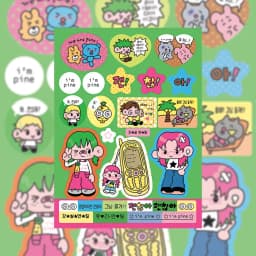 Korea Cute Bad Girl Cartoon Character Sticker Hand Account Notebook Diary Planner Scrapbook Stationery DIY Decorative Stickers