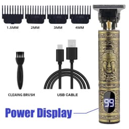 T9 Portable Vintage Hair Trimmer - USB Fast Charging Cordless Barber Clipper for Men's Beard Grooming Hair Cutting Machine