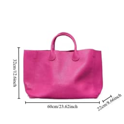 Ladies' fashionable vegan leather oversized handbag with large capacity, simple and versatile shopping bag