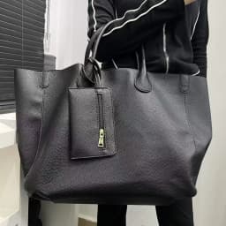Ladies' fashionable vegan leather oversized handbag with large capacity, simple and versatile shopping bag