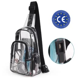 TINYAT Multi Color Clear Women's Chest Bag Comes with USB,Type-c Port,Suitable for Attending Concerts and Outdoor Parties