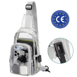 TINYAT Multi Color Clear Women's Chest Bag Comes with USB,Type-c Port,Suitable for Attending Concerts and Outdoor Parties