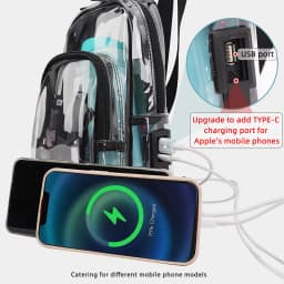 TINYAT Multi Color Clear Women's Chest Bag Comes with USB,Type-c Port,Suitable for Attending Concerts and Outdoor Parties