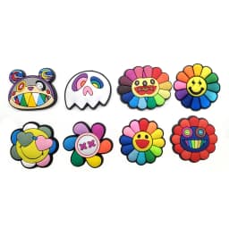 Flower Ghost Smile PVC Shoe Charms Slippers Buckle Combination Fit Wristbands Accessories Decoration Bands Gift Unisex Party
