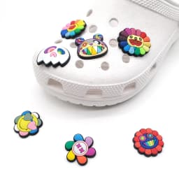 Flower Ghost Smile PVC Shoe Charms Slippers Buckle Combination Fit Wristbands Accessories Decoration Bands Gift Unisex Party