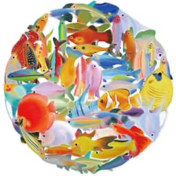 50pcs Cartoon Marine Creatures Fish Stickers Fishing Box Suitcase Laptop Guitar Skateboard Bike Diy Decorative Pet Stickers﻿