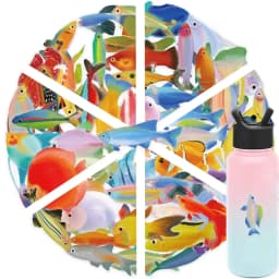 50pcs Cartoon Marine Creatures Fish Stickers Fishing Box Suitcase Laptop Guitar Skateboard Bike Diy Decorative Pet Stickers﻿