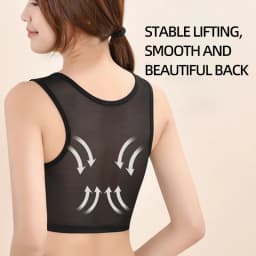 Women's Breathable Chest Breast Binder Wireless Chest Wrap Bandage Thin Short Vest Underwear Les Buckle Tomboy Bra