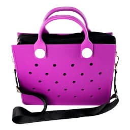 The orange guy Purple Women Fashion New EVA Punched Handbag Casual Waterproof Travel Tote Bag Fit Charms Outdoor Beach Bags