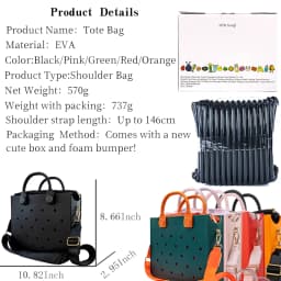 The orange guy Purple Women Fashion New EVA Punched Handbag Casual Waterproof Travel Tote Bag Fit Charms Outdoor Beach Bags
