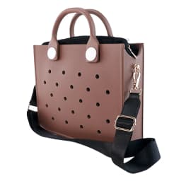 The orange guy Purple Women Fashion New EVA Punched Handbag Casual Waterproof Travel Tote Bag Fit Charms Outdoor Beach Bags