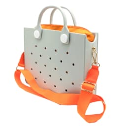 The orange guy Purple Women Fashion New EVA Punched Handbag Casual Waterproof Travel Tote Bag Fit Charms Outdoor Beach Bags